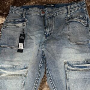 Fashion Nova Light Wash Cargo Jeans